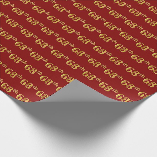 Papier Cadeau Red, Faux Gold 68e (Soixante-huitième) (Coin)
