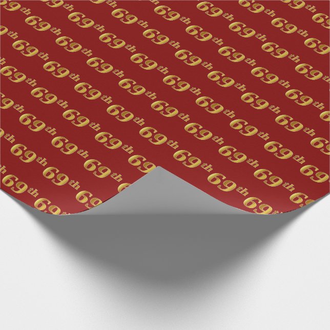 Papier Cadeau Red, Faux Gold 69e (Soixante-neuvième) (Coin)