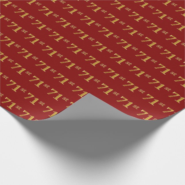 Papier Cadeau Red, Faux Gold 71e (Soixante-et-onze) (Coin)