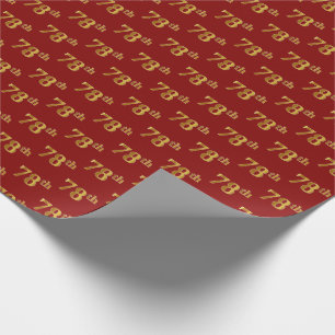Papier Cadeau Red, Faux Gold 78e (Soixante-dix-huitième)