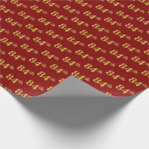 Papier Cadeau Red, Faux Gold 84e (Quatre-vingt-quatrième)