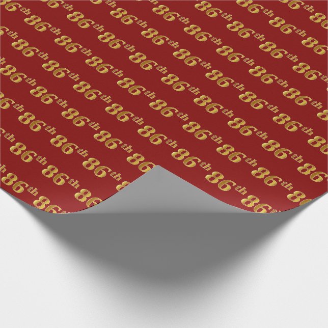 Papier Cadeau Red, Faux Gold 86e (Quatre-vingt-sixième) (Coin)