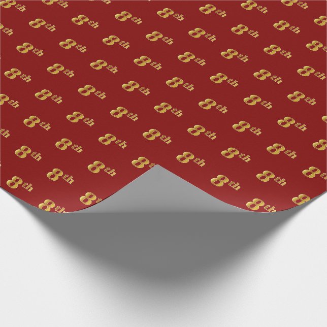Papier Cadeau Red, Faux Gold 8th (Huitième) Event (Coin)