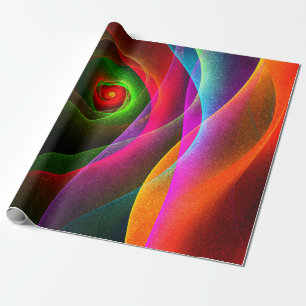 Papier Cadeau Red Green Orange Modern Abstrait Art Motif #22