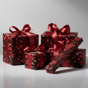 Papier Cadeau Red Hearts Valentine's Day Love