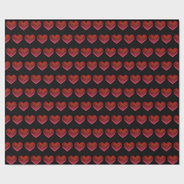 Papier Cadeau Red Hearts Wrapping Paper love valentines day (Couture)