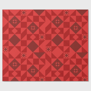 Papier Cadeau Red Nordic Star Noël brillant