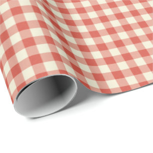 Papier Cadeau Red Plaid En vichy Country Farmhouse Simple