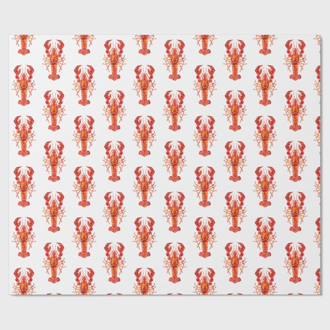 Papier Cadeau Red polygonal lobster (Plat)