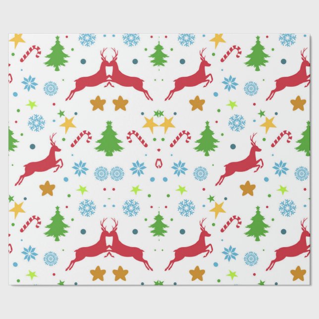 Papier Cadeau Red Reindees (Couture)