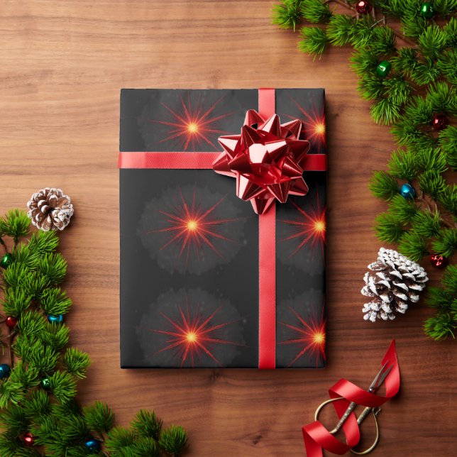 Papier Cadeau Red Starburst (Cadeau de vacances)
