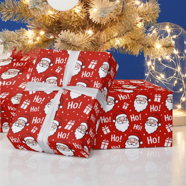 Papier Cadeau Red & White Christmas Santa Claus Pattern (Vacances)