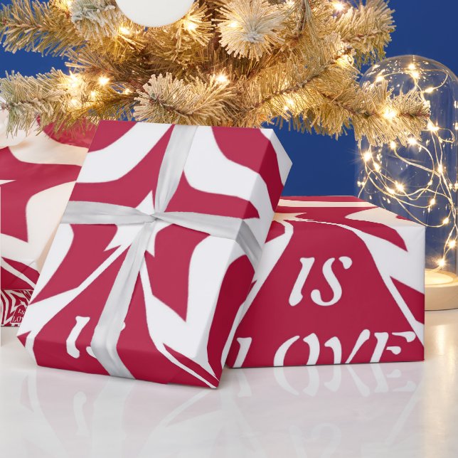 Papier Cadeau Red & White Dieu est amour étoile Motif Noël (Vacances)