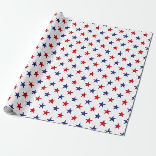 Papier Cadeau Red, White et Blue USA Stars Motif