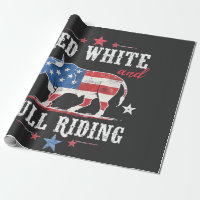 Red White et Bull Riding American Cowboys