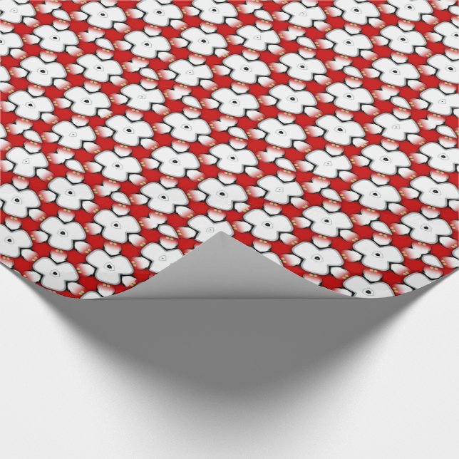 Papier cadeau Red White Tri Floral Patch (Coin)