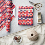 Papier Cadeau Red Winter Fair Isle Christmas Holiday Cadeau<br><div class="desc">Red Winter Fair Isle Christmas Holiday Papier d'enveloppement cadeau de Noël</div>
