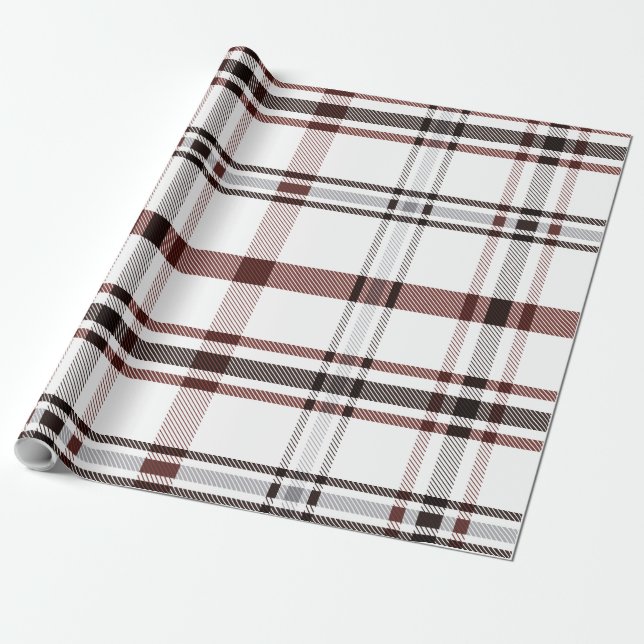 Papier Cadeau Red Winter Plaid (Déroulé)
