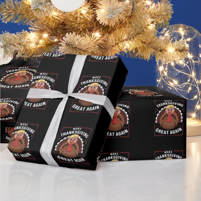 Papier Cadeau Refaire Thanksgiving Great Again Trump Dinde (Vacances)