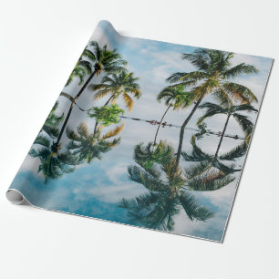 PAPIER CADEAU RÉFLEXION DE L'EAU DES PALMIERS DE COCO