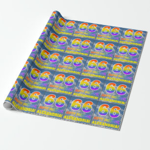 Papier Cadeau Regard "66" d'arc-en-ciel et "JOYEUX