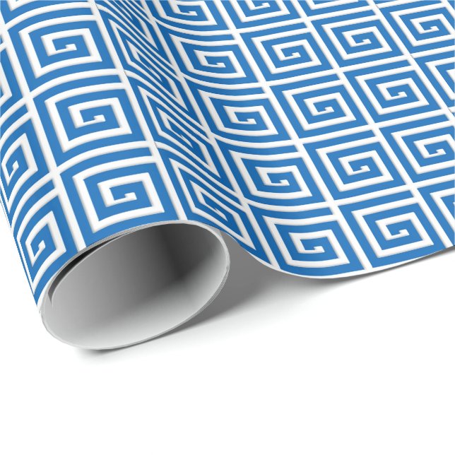 Papier Cadeau Regard bleu et blanc de conception principale (Coin rond)