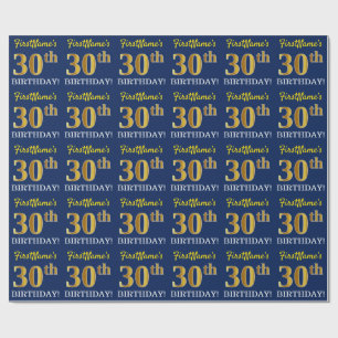 Papier Cadeau Regard bleu et d'imitation "30ème ANNIVERSAIRE "
