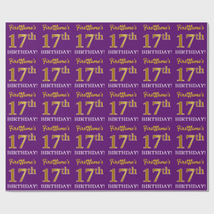 Papier Cadeau Regard pourpre et d'imitation "17ème ANNIVERSAIRE