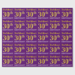 Papier Cadeau Regard pourpre et d'imitation "30ème ANNIVERSAIRE