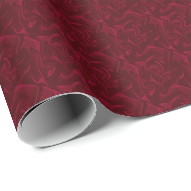Papier Cadeau Regard rouge riche magnifique de satin de (Coin rond)
