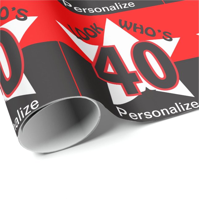 Papier Cadeau Regardez qui a 40 ans - Anniversaire (Coin rond)