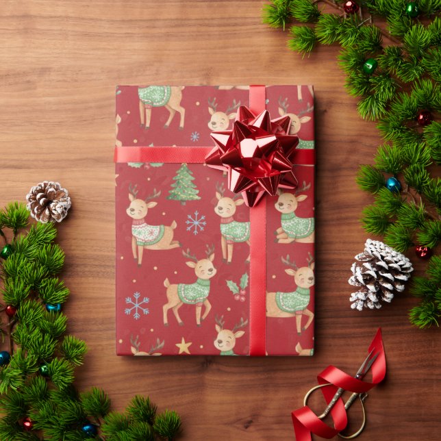 Papier Cadeau Reindeer, Christmas (Cadeau de vacances)