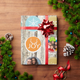 Papier Cadeau Reinder photo de famille de monnaie Noël Joyeux fe