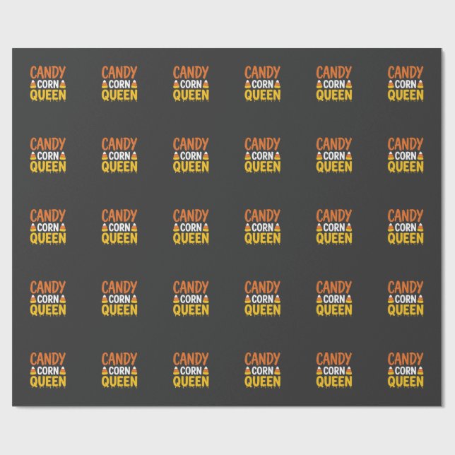 Papier Cadeau Reine Candy Corn Graphique Halloween_1 (Plat)