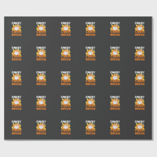 Papier Cadeau Reine de Bonbons Corn Halloween Fantômes Chauves-S