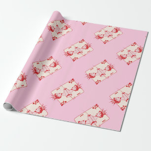 Papier Cadeau Reine de Cœur Rouge et Rose 