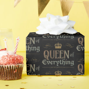 Papier Cadeau REINE de tout - Pourcentage Lettres Couronne