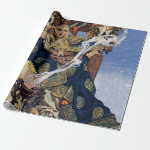Papier Cadeau Reine Maeve Princesse Guerrière Art Fantastique