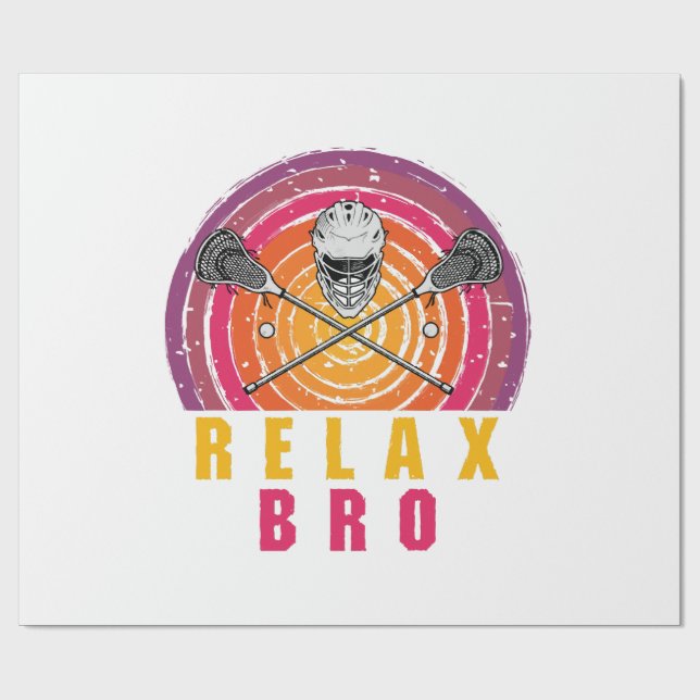 Papier Cadeau Relax Bro Lacrosse (Plat)
