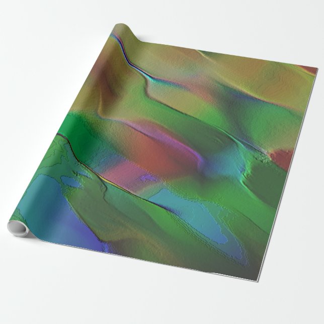 Papier Cadeau Reliefs avec prédominance de jaune et vert mat (Déroulé)