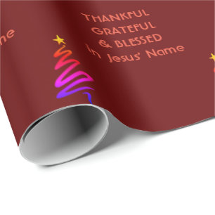 Papier Cadeau REMERCIANT RECONNAISSANT BÉNI Jésus Noël