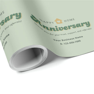 Papier Cadeau Remerciement d'anniversaire de maison de biens imm