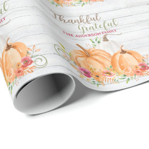 Papier Cadeau Remerciements   Aquarelle Citrouille automne autom