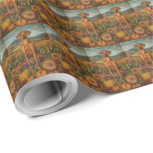 Papier Cadeau Remerciez Ridgeback automne récolte Action de grâc