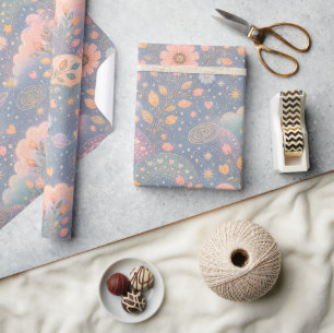 Papier Cadeau Renard dans le jardin d'étoiles