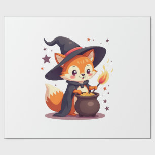Papier Cadeau Renard de sorcière mignon � Chemise d'animal magiq