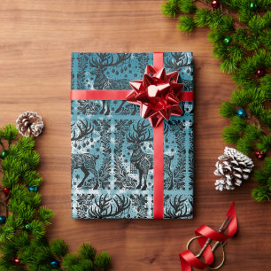 Papier Cadeau Renard traditionnel de Noël