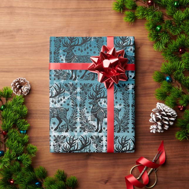 Papier Cadeau Renard traditionnel de Noël (Cadeau de vacances)