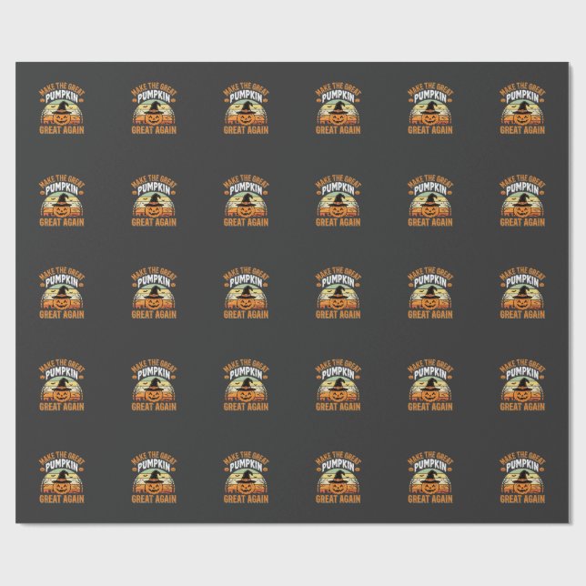 Papier Cadeau Rendez La Citrouille Grande Encore Design Hallowee (Plat)