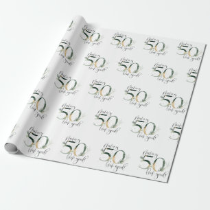 Papier Cadeau Rendre 50 apparence bon vert or botanique Annivers